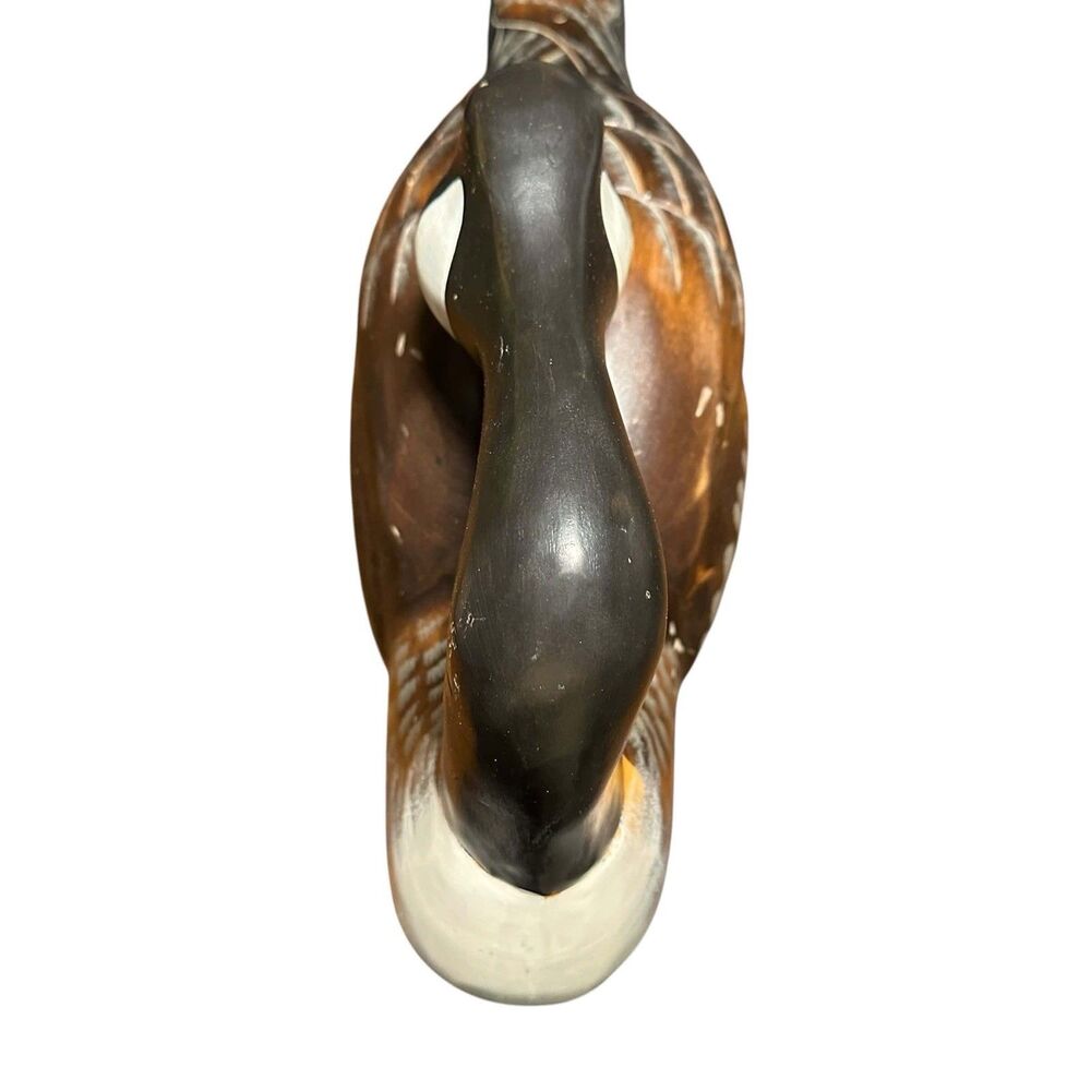 Vintage 1986 Hand Carved Wood Canada Goose Decoy 23in Preening Glass Eyes Large - Picture 3 of 15